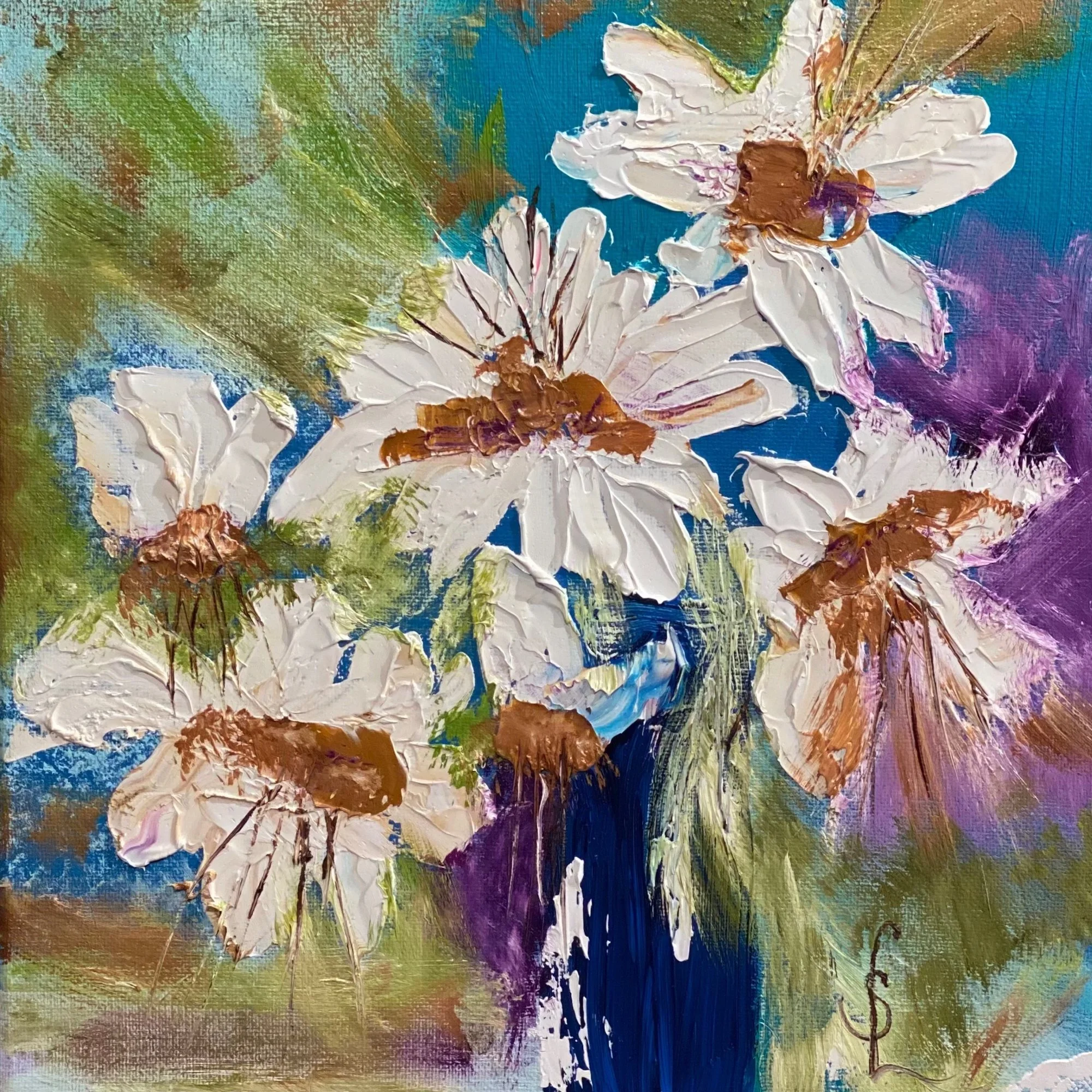 Floral painting detail